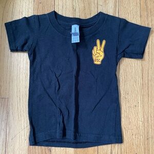Gildan Black Kids T-Shirt with Yellow Peace Sign